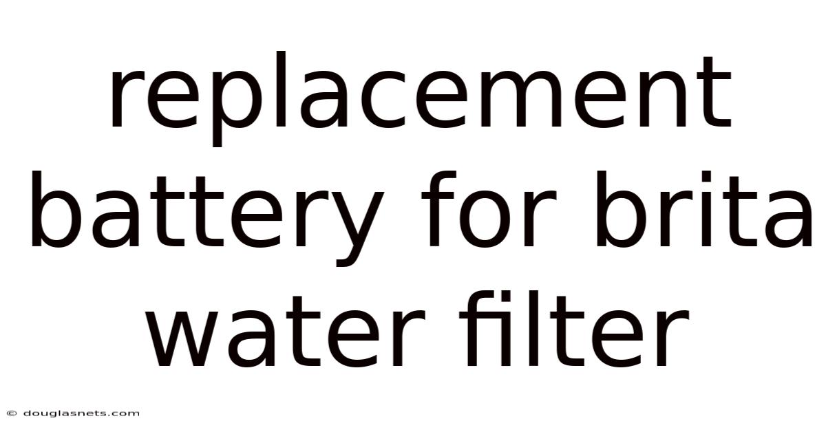 Replacement Battery For Brita Water Filter