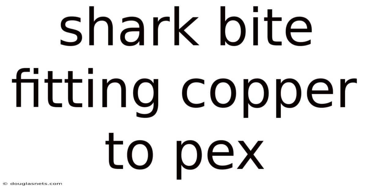 Shark Bite Fitting Copper To Pex