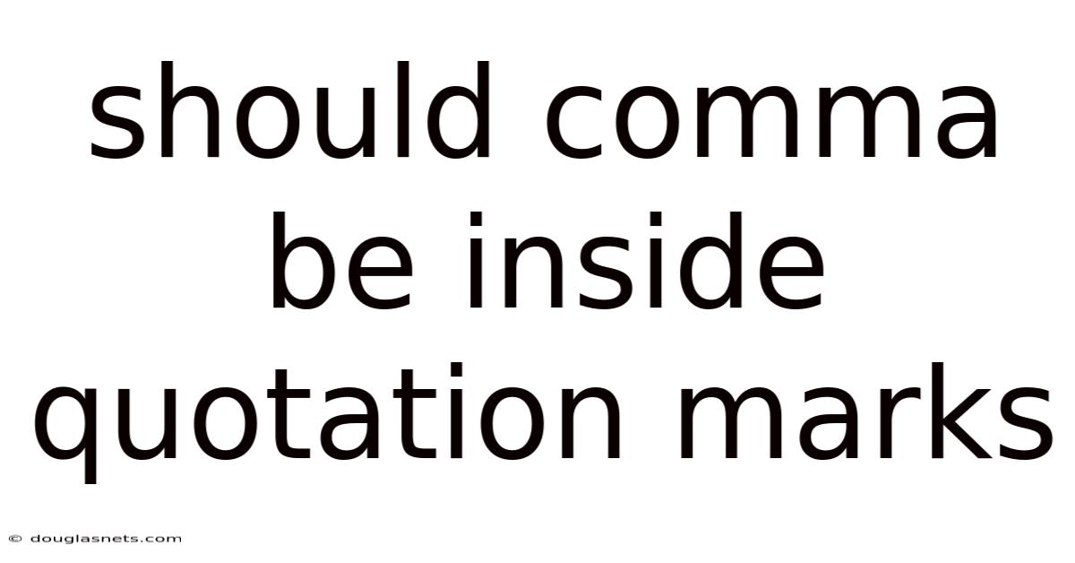 Should Comma Be Inside Quotation Marks