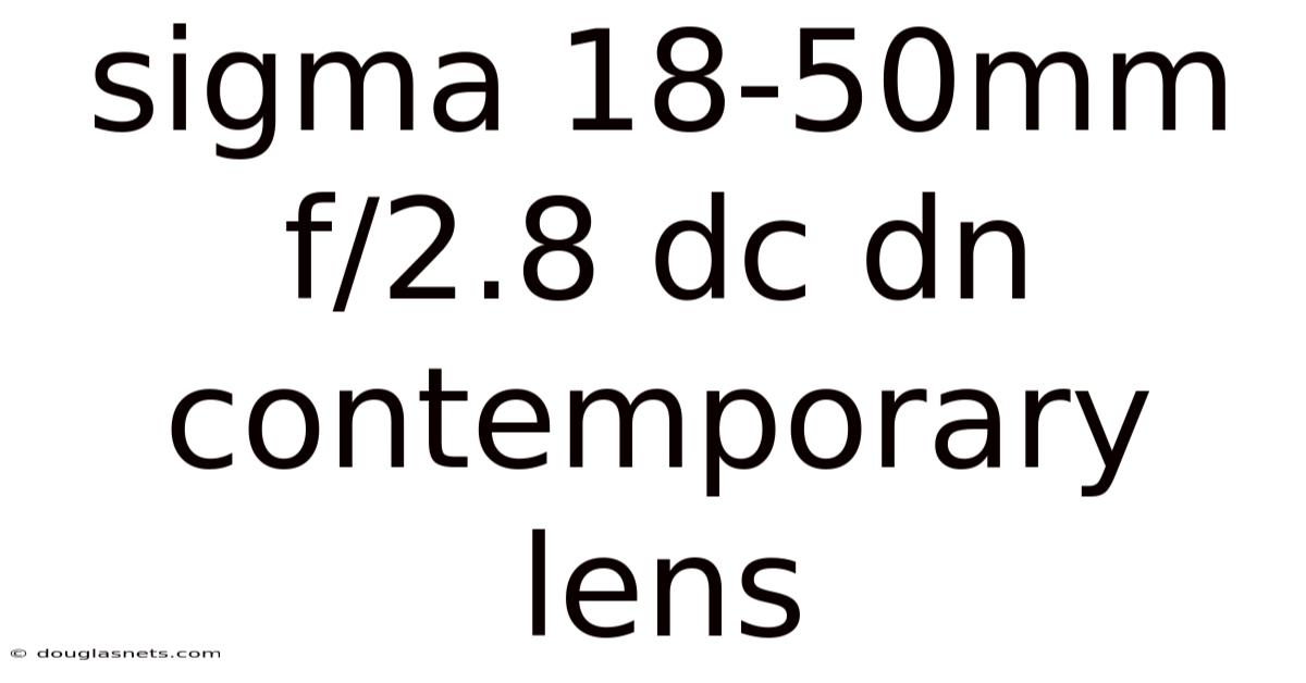 Sigma 18-50mm F/2.8 Dc Dn Contemporary Lens