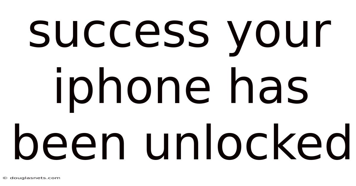 Success Your Iphone Has Been Unlocked