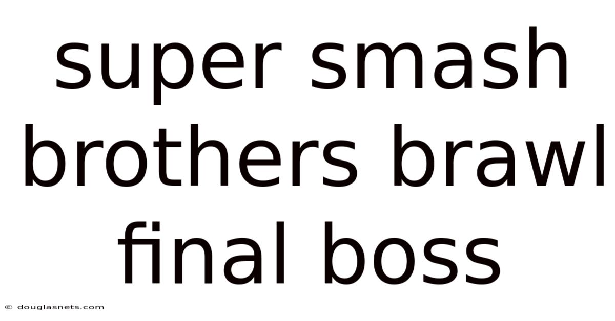 Super Smash Brothers Brawl Final Boss