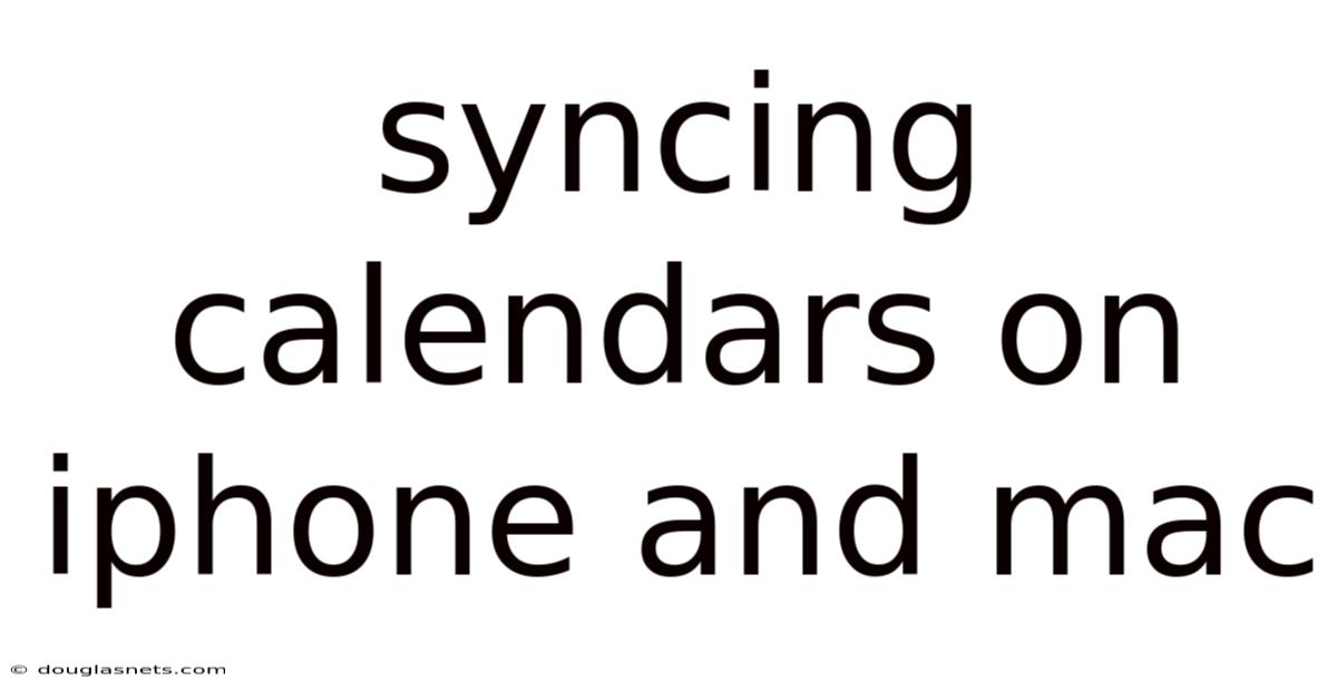 Syncing Calendars On Iphone And Mac