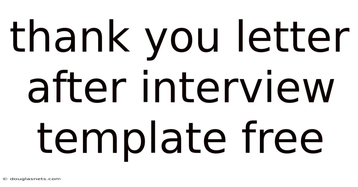Thank You Letter After Interview Template Free