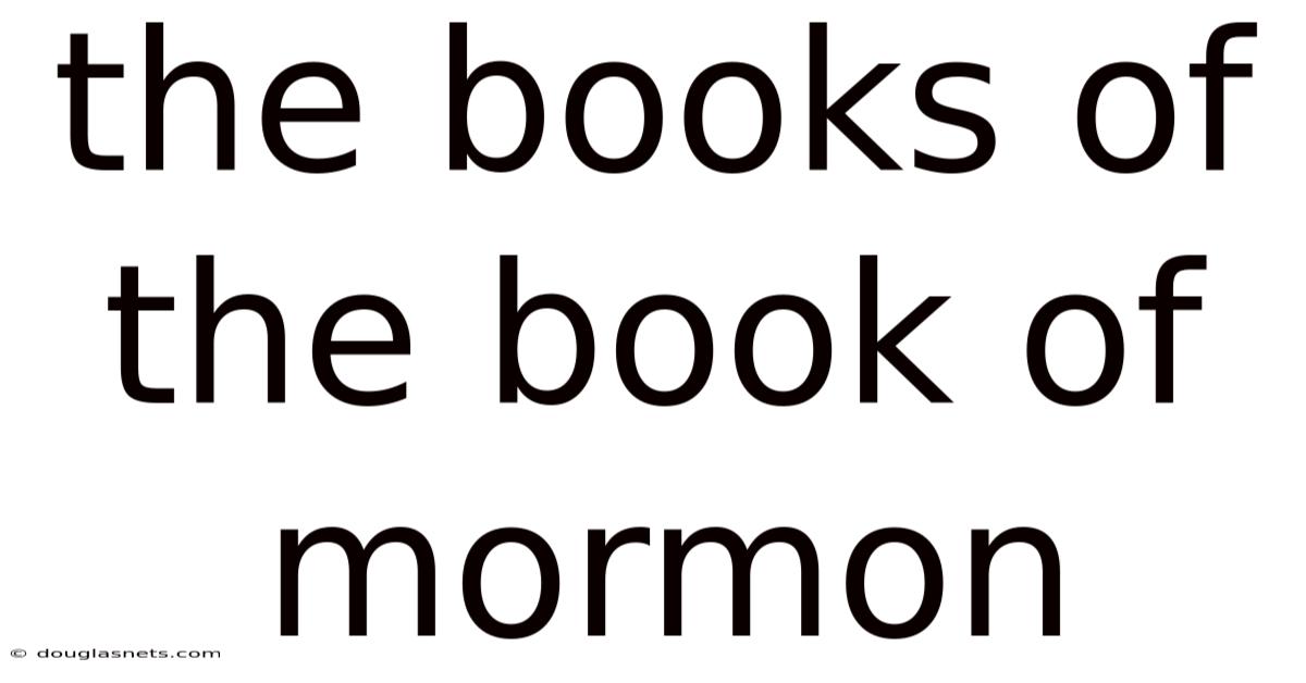 The Books Of The Book Of Mormon