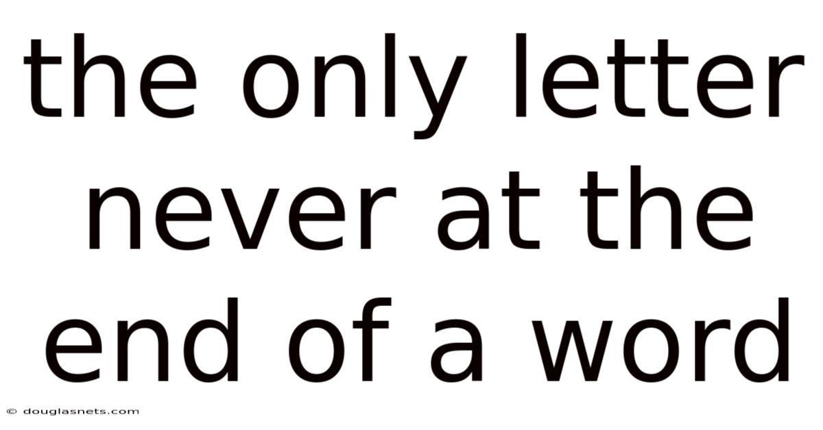 The Only Letter Never At The End Of A Word