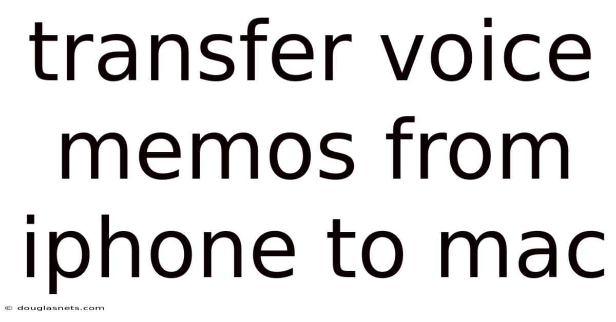 Transfer Voice Memos From Iphone To Mac