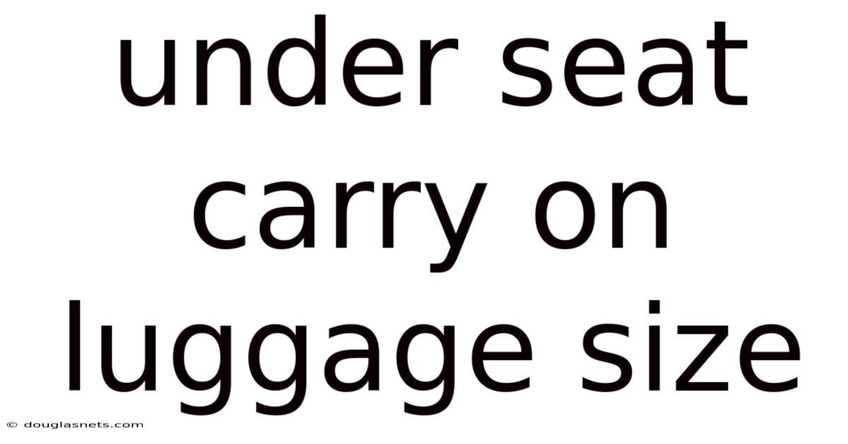 Under Seat Carry On Luggage Size