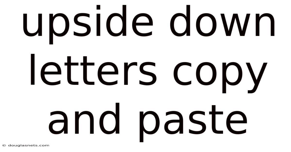 Upside Down Letters Copy And Paste