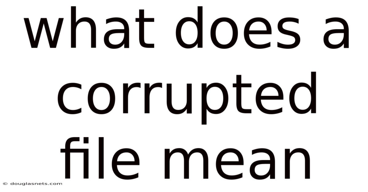 What Does A Corrupted File Mean