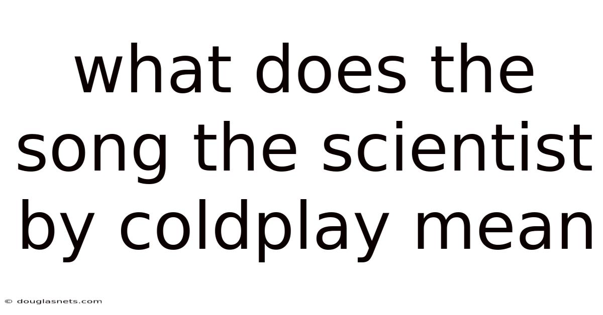 What Does The Song The Scientist By Coldplay Mean