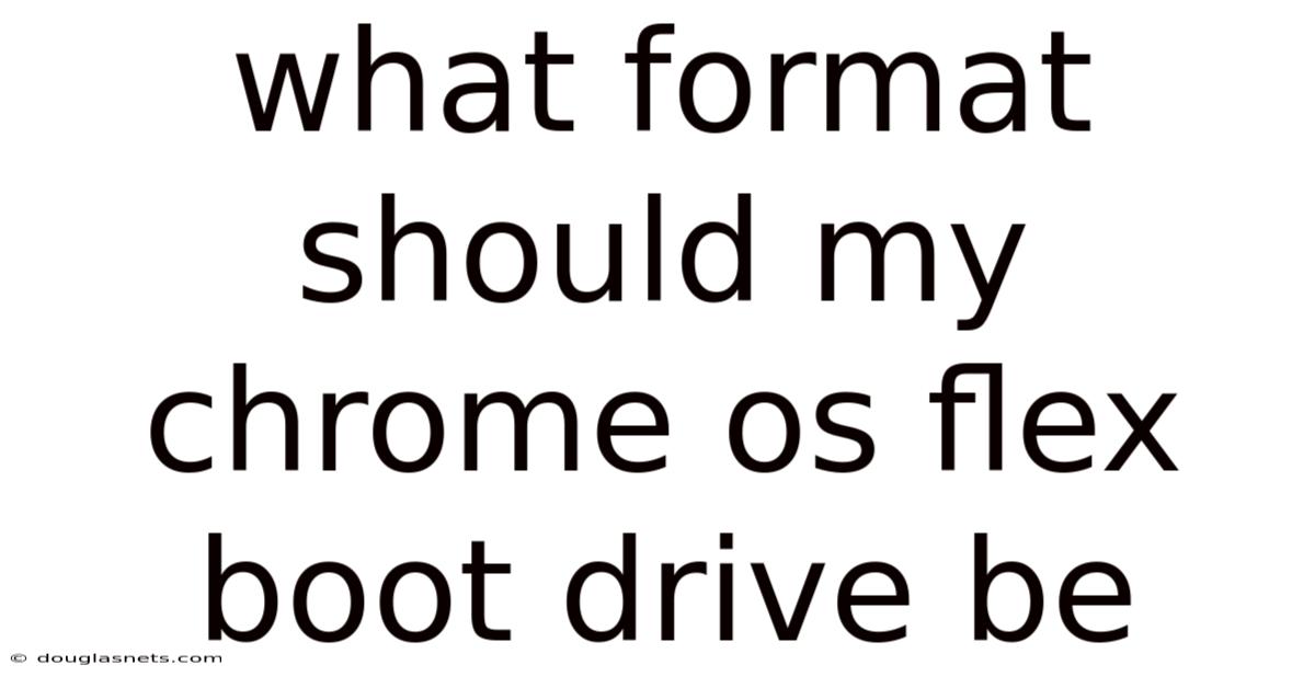 What Format Should My Chrome Os Flex Boot Drive Be