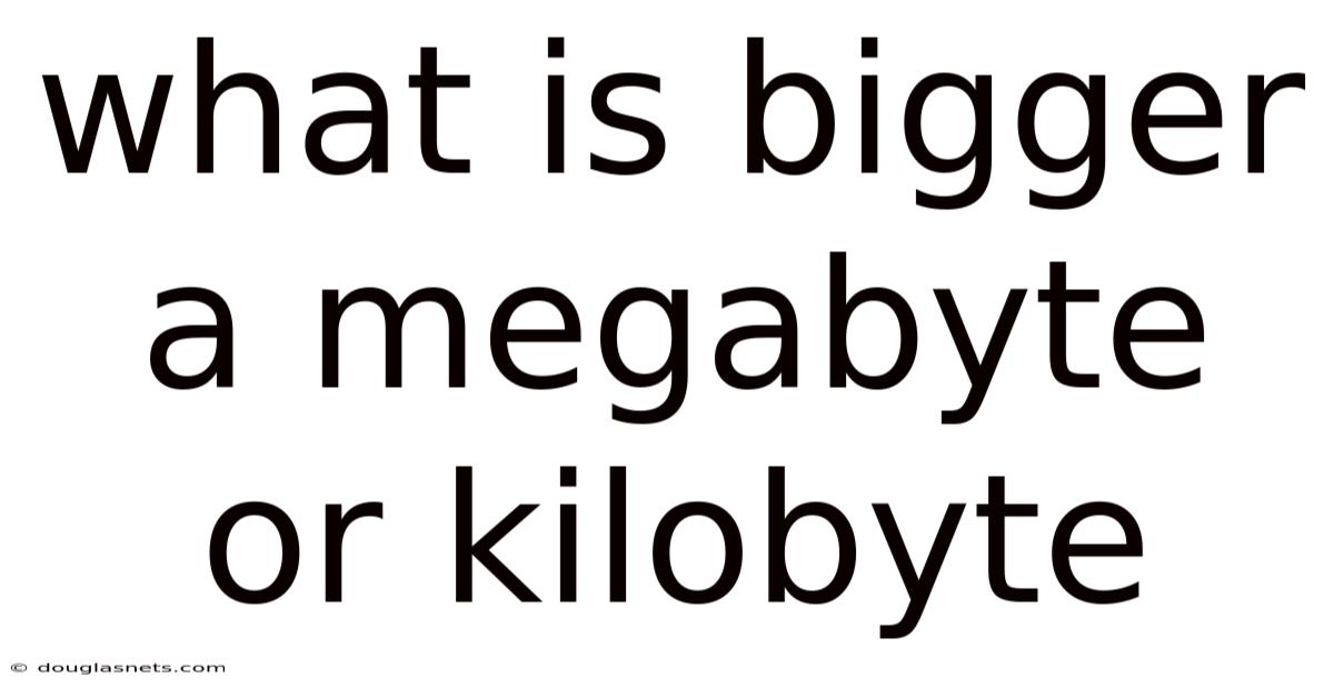 What Is Bigger A Megabyte Or Kilobyte