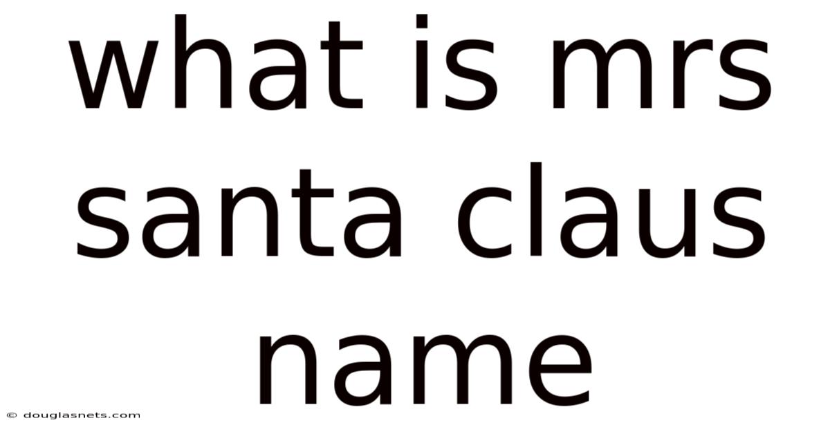 What Is Mrs Santa Claus Name