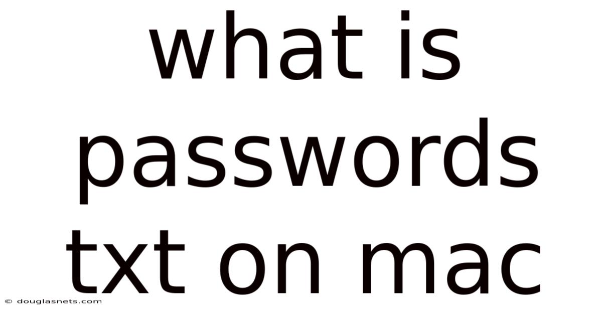 What Is Passwords Txt On Mac
