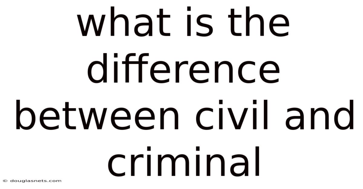 What Is The Difference Between Civil And Criminal