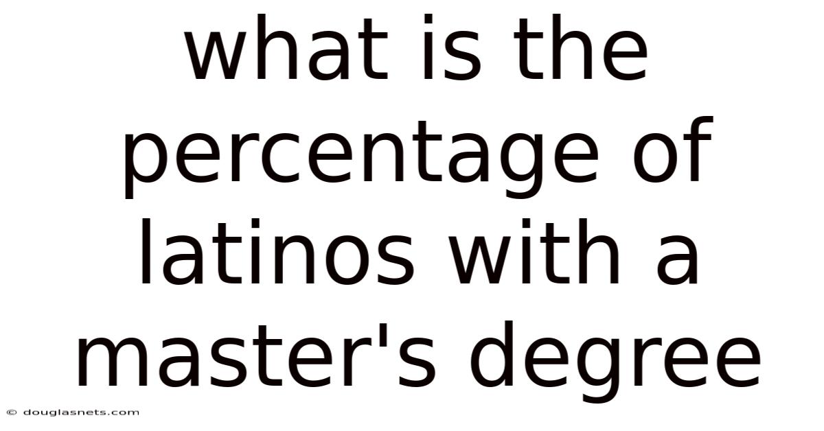 What Is The Percentage Of Latinos With A Master's Degree