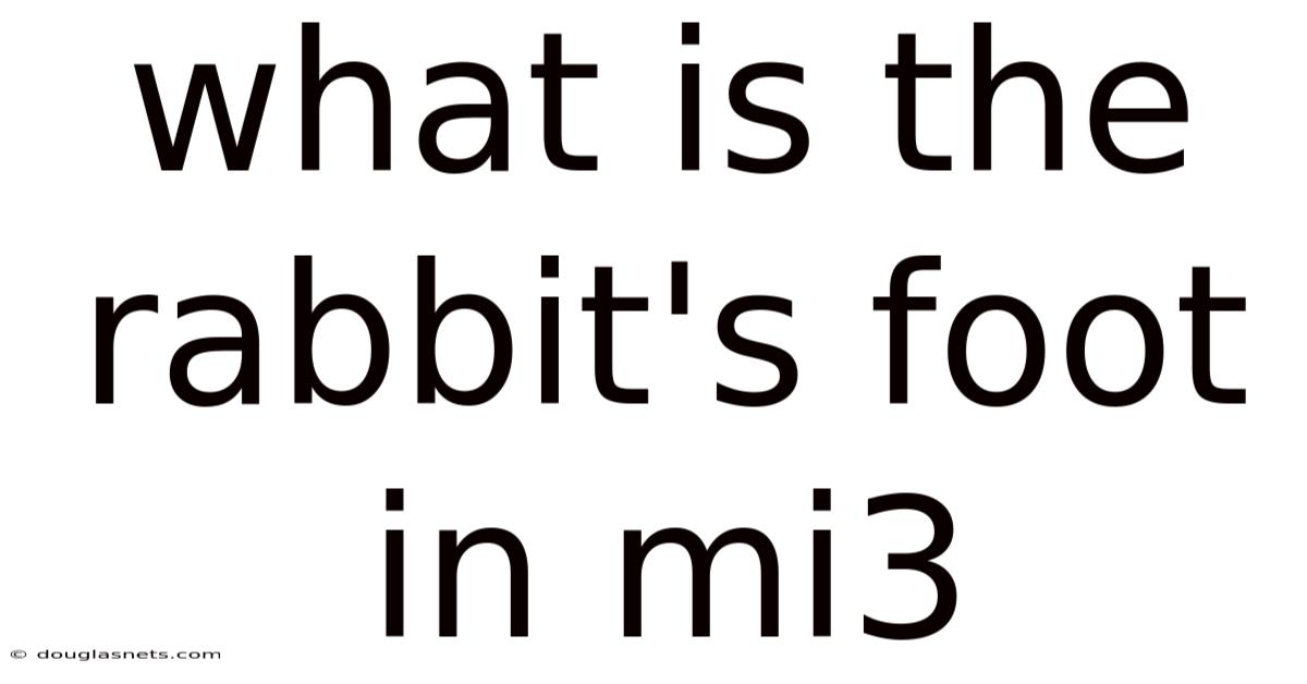 What Is The Rabbit's Foot In Mi3