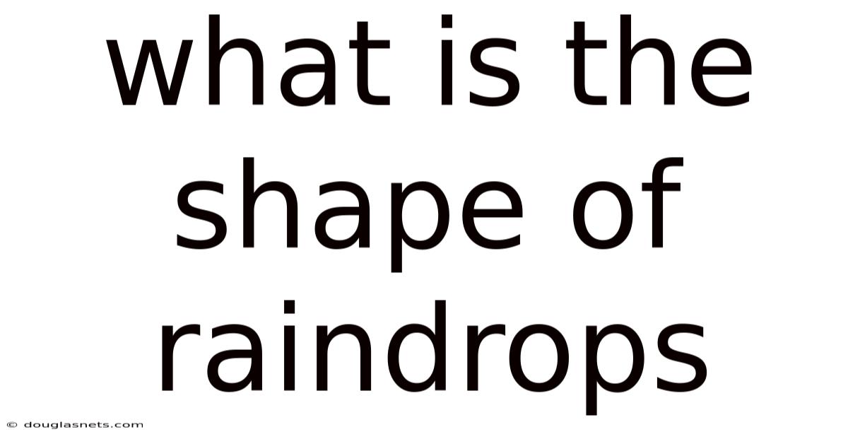 What Is The Shape Of Raindrops