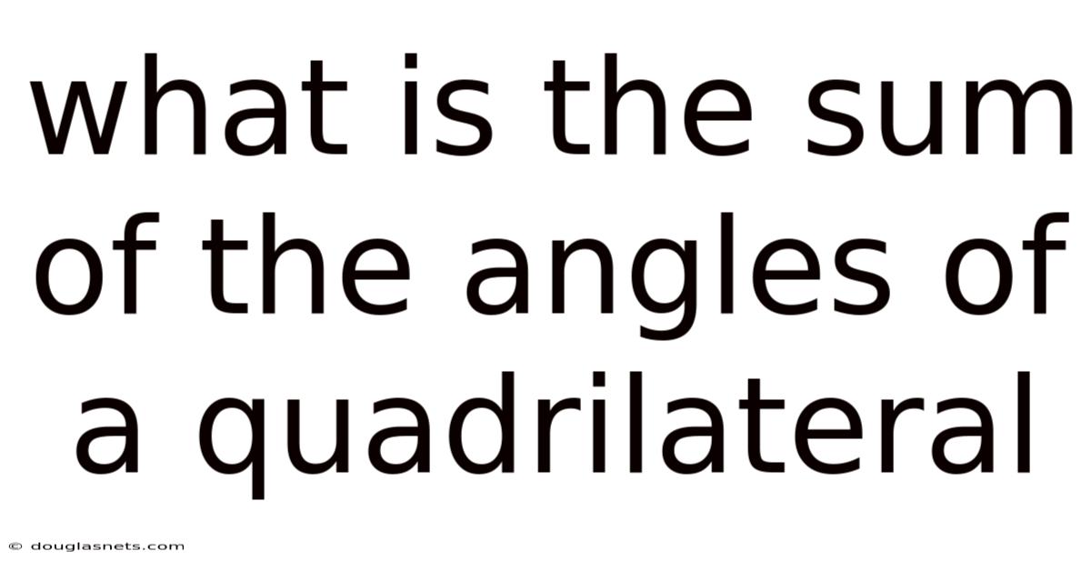 What Is The Sum Of The Angles Of A Quadrilateral