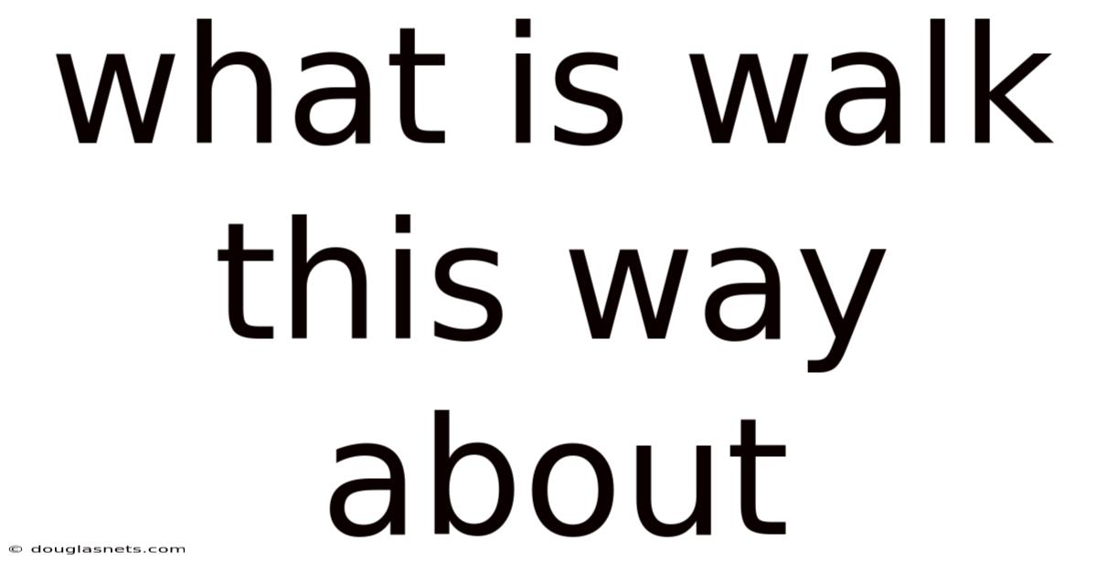 What Is Walk This Way About