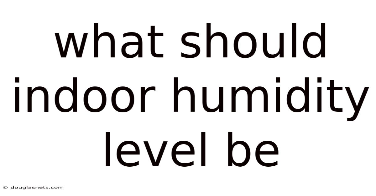What Should Indoor Humidity Level Be