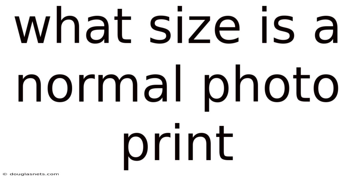 What Size Is A Normal Photo Print