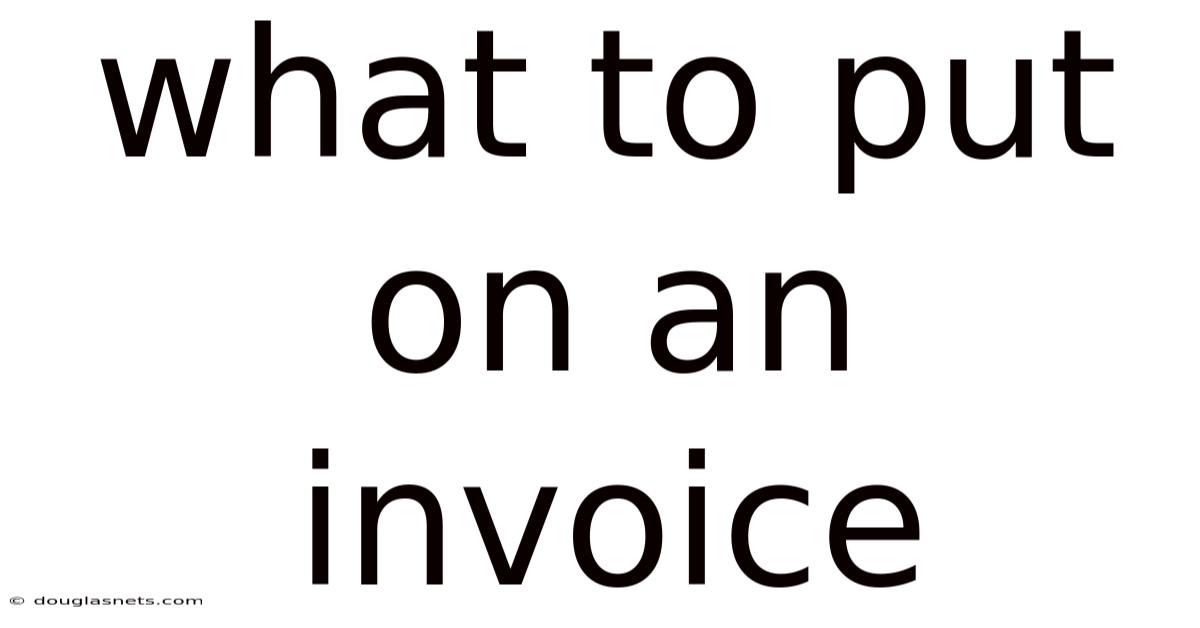 What To Put On An Invoice