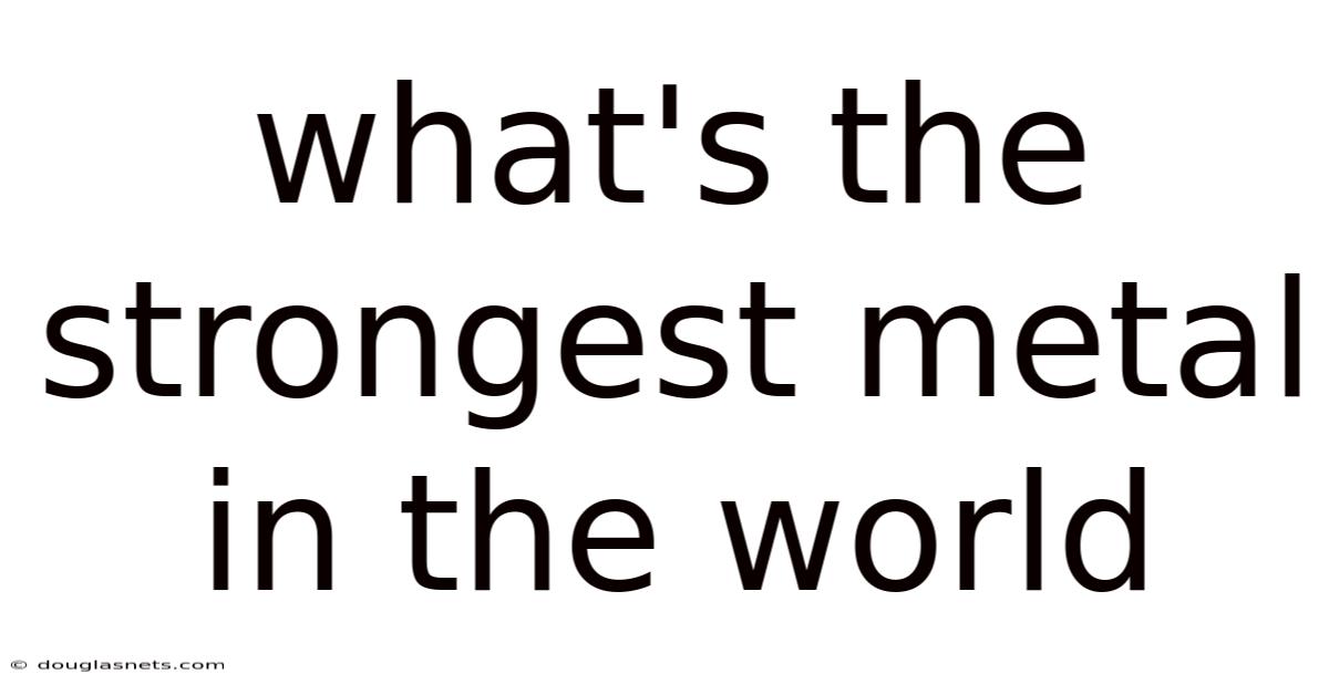 What's The Strongest Metal In The World