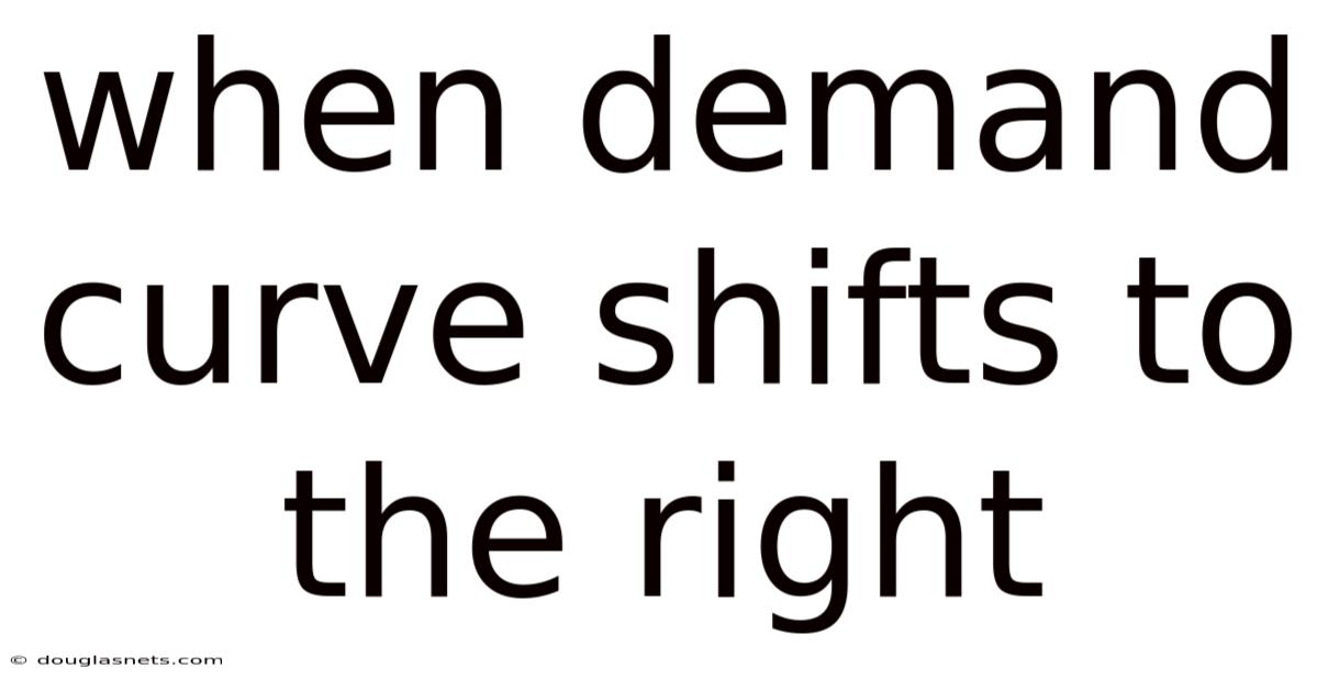 When Demand Curve Shifts To The Right