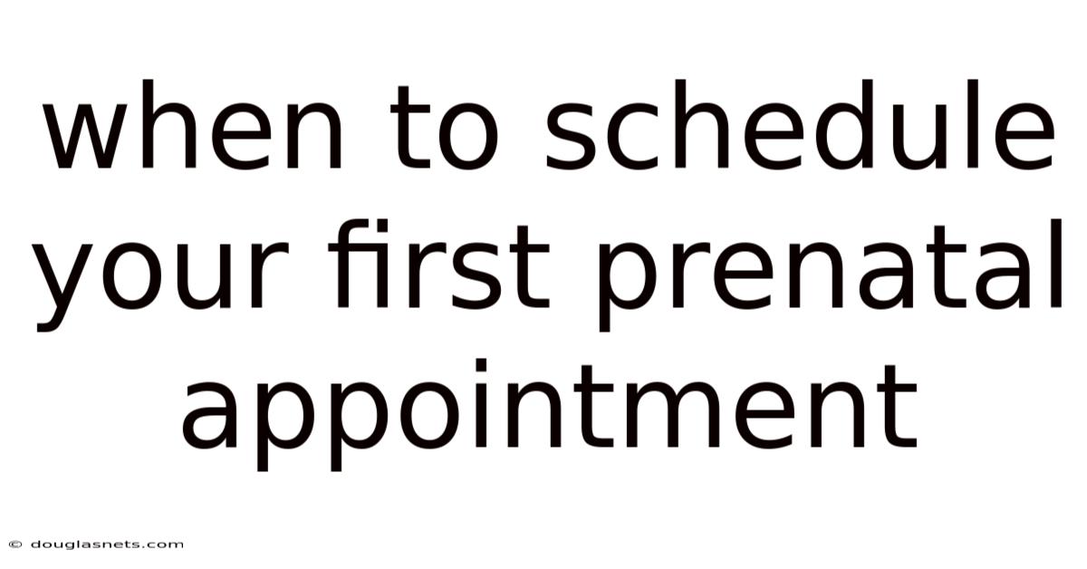 When To Schedule Your First Prenatal Appointment