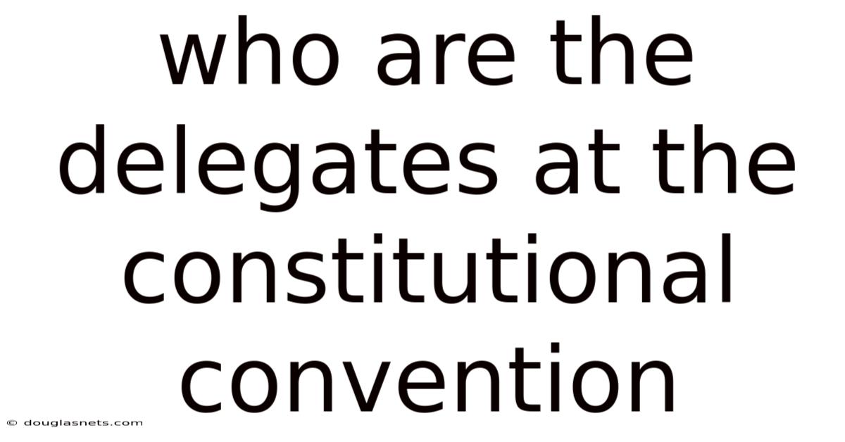 Who Are The Delegates At The Constitutional Convention