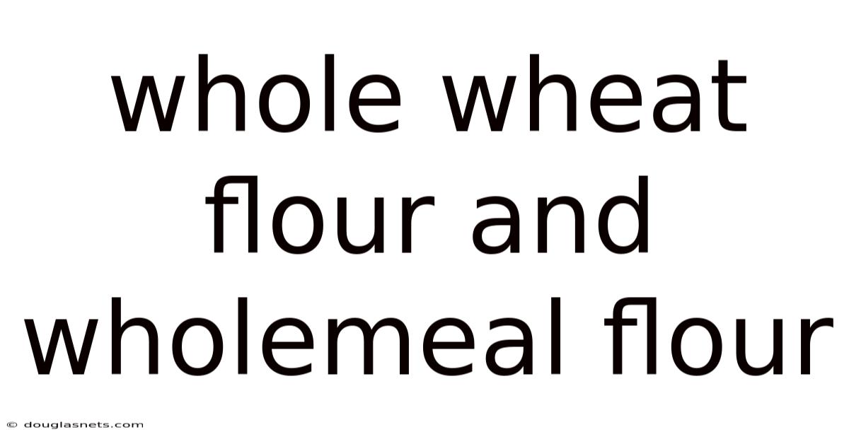 Whole Wheat Flour And Wholemeal Flour