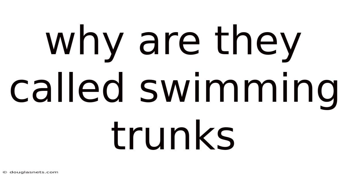 Why Are They Called Swimming Trunks