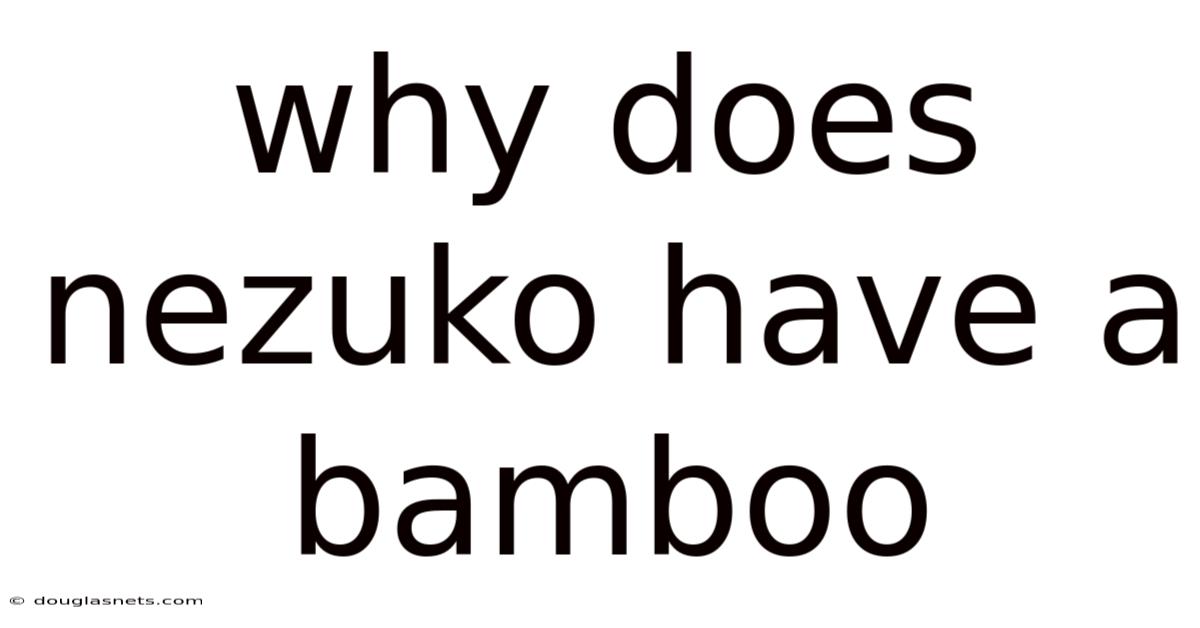 Why Does Nezuko Have A Bamboo