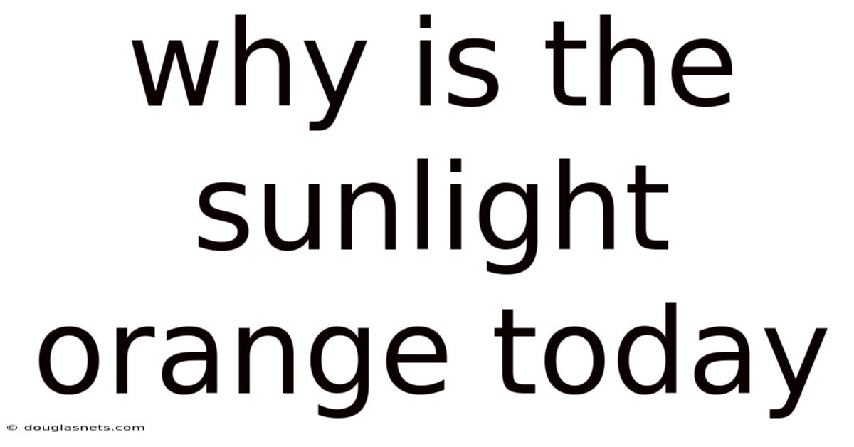 Why Is The Sunlight Orange Today