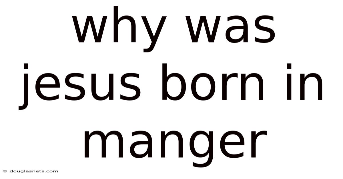 Why Was Jesus Born In Manger