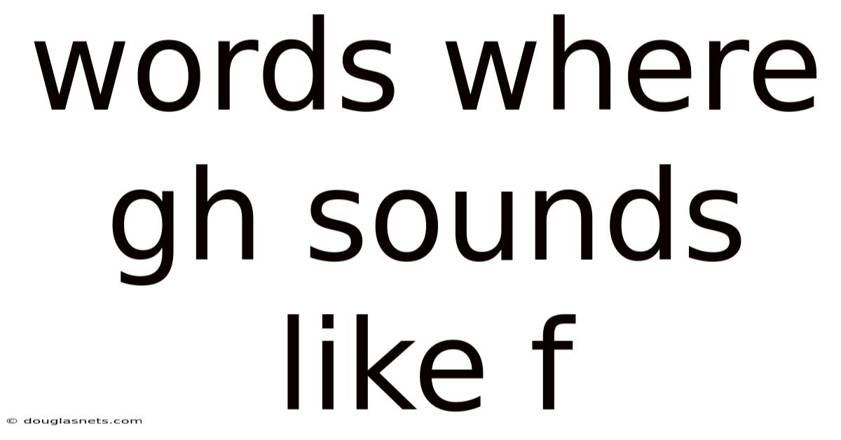 Words Where Gh Sounds Like F