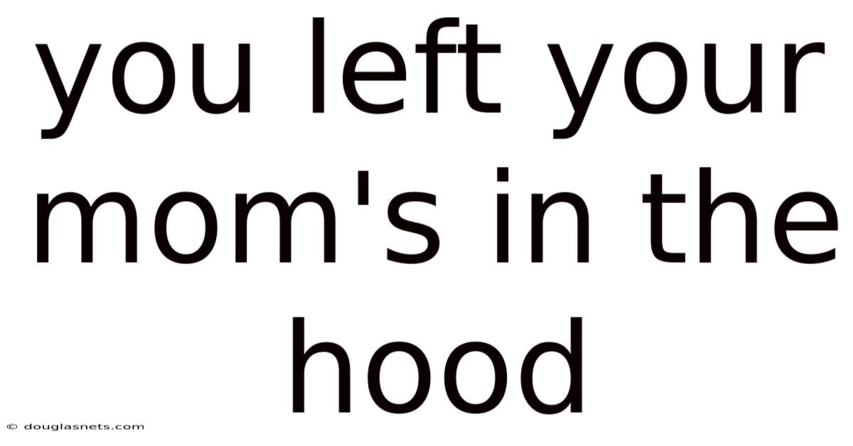 You Left Your Mom's In The Hood